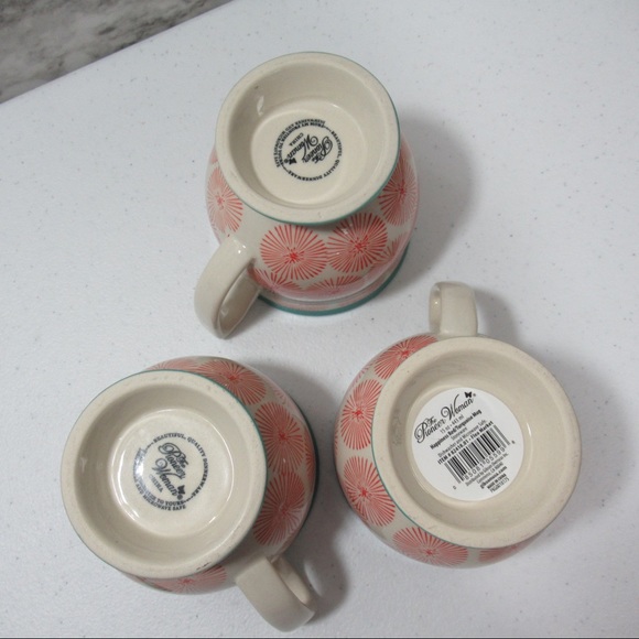 The Pioneer Woman Flea Market Happiness Red | Turquoise Mug | Set of 3 - Picture 4 of 7